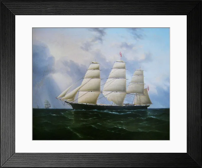Framed Print : Sovereign of the Seas. a three-masted sailing ship under full sail Framed Print : Sovereign of the Seas. a three-masted sailing ship under full sail