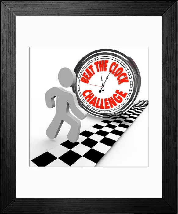 Framed Print : Beat the Clock Challenge CompetitionTime Countdown Framed Print : Beat the Clock Challenge CompetitionTime Countdown
