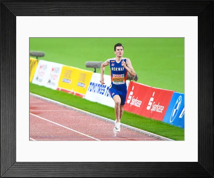 Framed Print : Jakob Ingebrigtsen (Norway). 1500m Gold Medal. European Athletics Championships Munich 2022