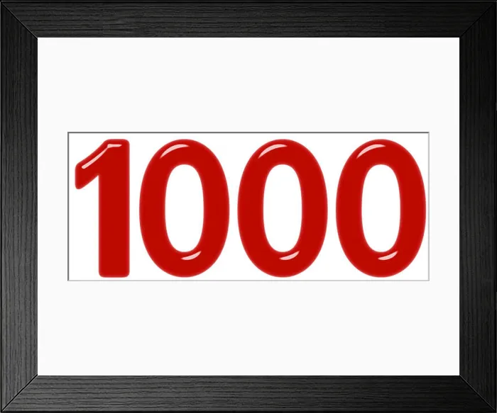 Framed Print : Numeral 1000, one thousand, isolated on white background, 3d render Framed Print : Numeral 1000, one thousand, isolated on white background, 3d render