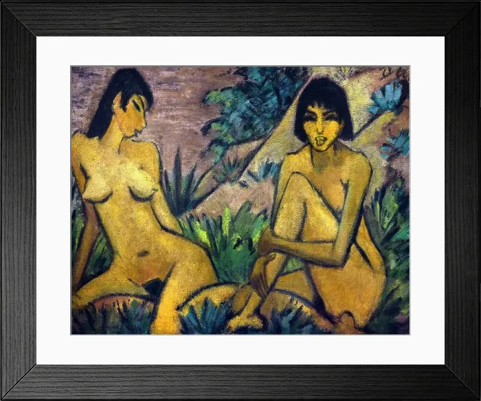 Framed Print : Two female Nudes in a Landscape 1922 Otto Muller 1874-1930 German, Germany Framed Print : Two female Nudes in a Landscape 1922 Otto Muller 1874-1930 German, Germany