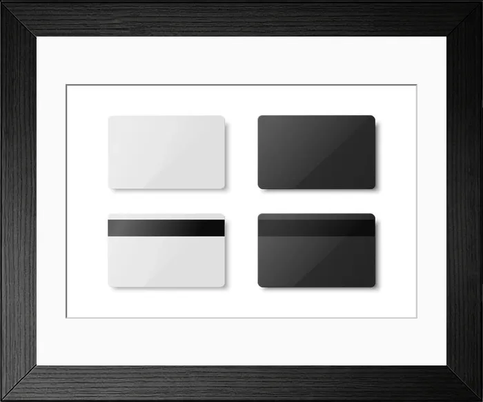 Framed Print : Vector White and Black Gift Card Framed Print : Vector White and Black Gift Card