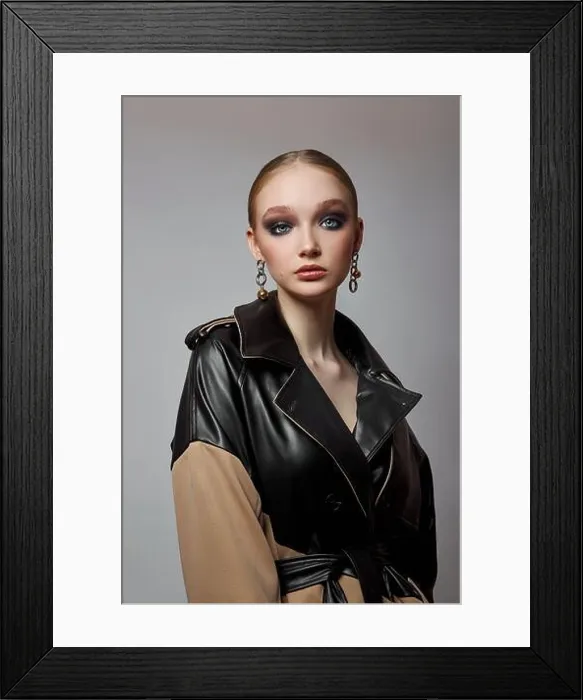 Framed Print : Beauty fashion young woman in trench coat