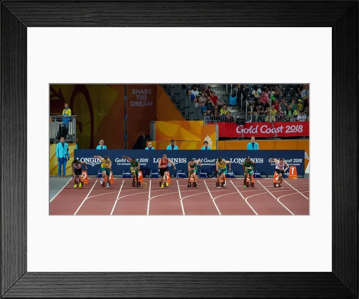 Framed Print : Men's 100m-T38 Final-Commonwealth Games 2018 Framed Print : Men's 100m-T38 Final-Commonwealth Games 2018