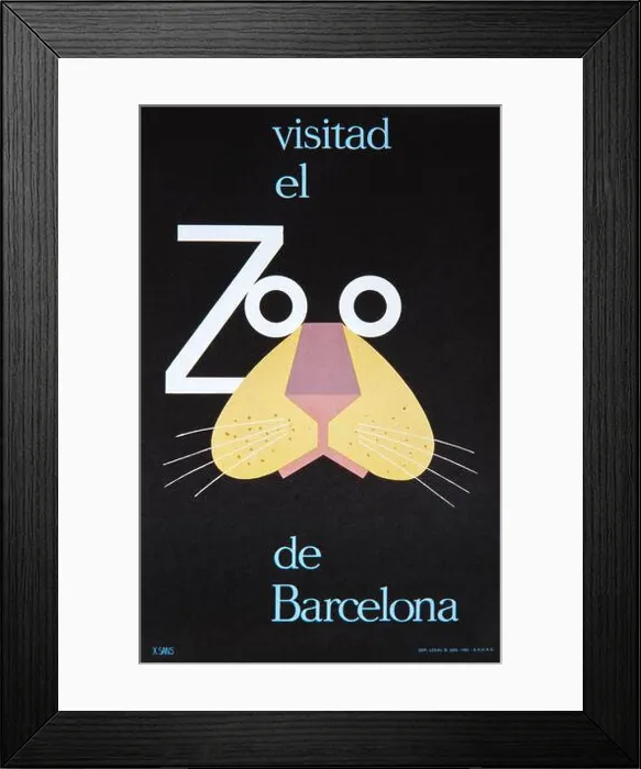 Framed Print : Cartel de X. Sans, Visitad el Zoo de Barcelona, 1. Colección privada Framed Print : Cartel de X. Sans, Visitad el Zoo de Barcelona, 1. Colección privada
