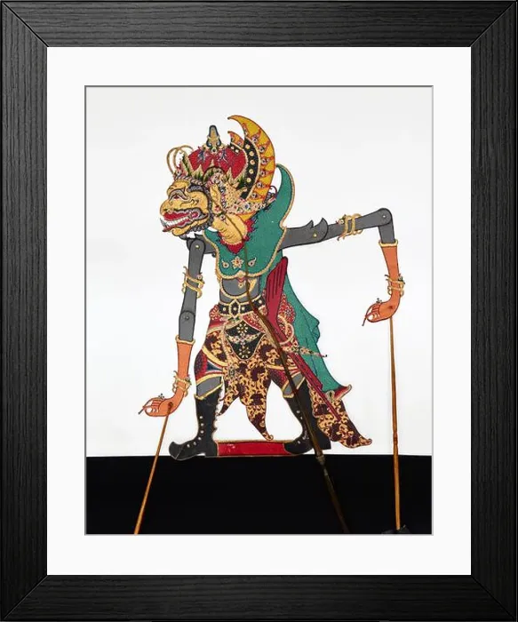 Framed Print : Shadow Puppet (Wayang Kulit) of Cakil. Maker: Ki Enthus Susmono, Indonesian, 1966–2018