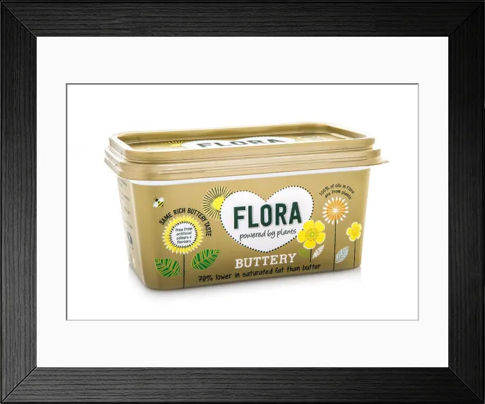 Framed Print : Flora Buttery Powered By Plants on a white background