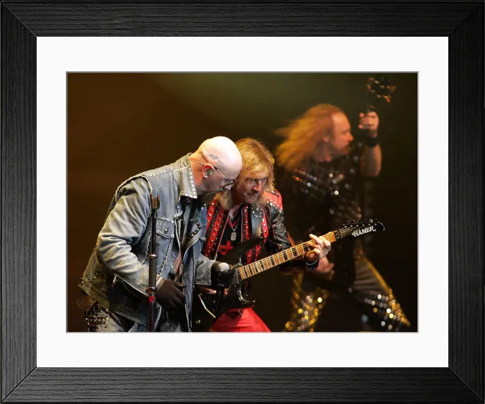 Framed Print : Rob Halford (L) and Glenn Tipton (C)