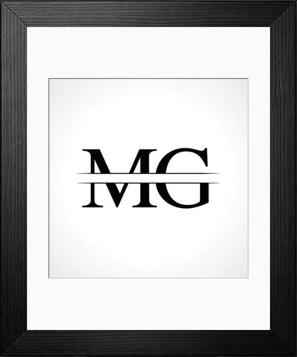 Framed Print : Initial MG letter Logo Design vector Template. Abstract Black Letter MG logo Design Framed Print : Initial MG letter Logo Design vector Template. Abstract Black Letter MG logo Design