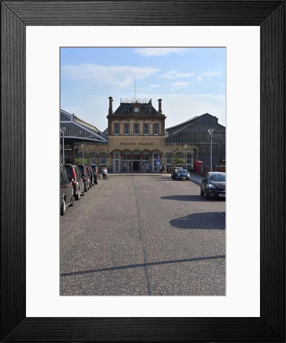Framed Print : Preston railway station entrance on Fishergate Framed Print : Preston railway station entrance on Fishergate