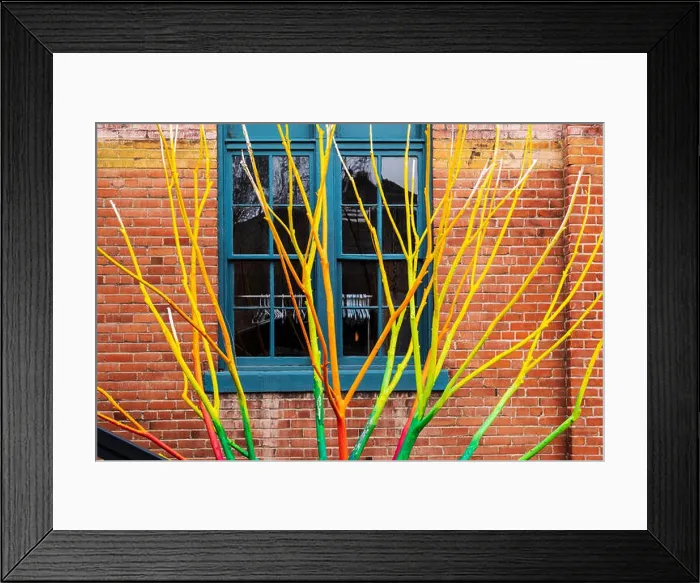 Framed Print : Artist Curtis Killorn hand paints tree vibrant colors, Steamplant Theater & Event Center, Salida, Colorado, USA Framed Print : Artist Curtis Killorn hand paints tree vibrant colors, Steamplant Theater & Event Center, Salida, Colorado, USA