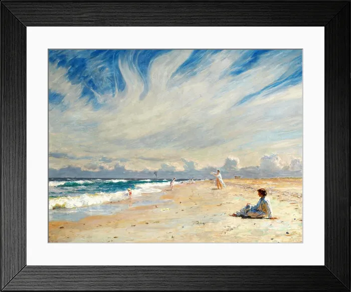 Framed Print : Tuxen Laurits - Seaside Life on Skagen Beach in the Midday Sun Framed Print : Tuxen Laurits - Seaside Life on Skagen Beach in the Midday Sun