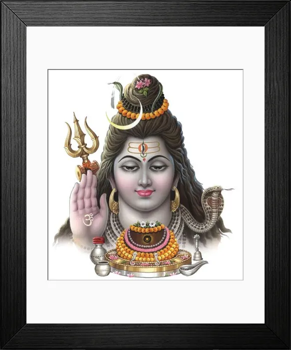 Framed Print : Hindu God Shiva Digital Painting Framed Print : Hindu God Shiva Digital Painting