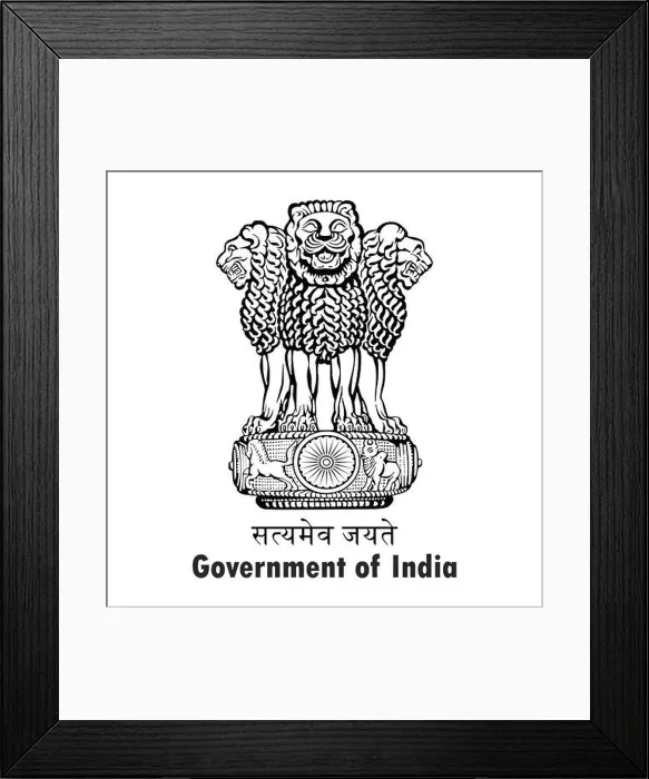 Framed Print : Ashok Pillar symbol icon black Framed Print : Ashok Pillar symbol icon black