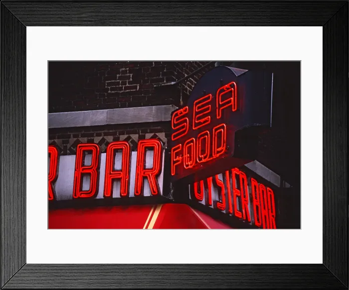 Framed Print : Oyster Bar Neon Sign NYC Framed Print : Oyster Bar Neon Sign NYC