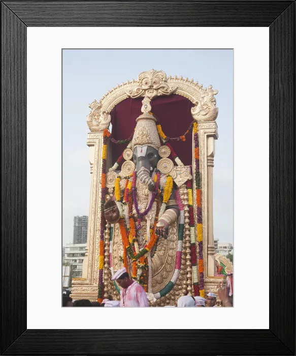 Framed Print : Idol of Lord Ganesha representing Lord Balaji of Tirupati at immersion ceremony, Mumbai, Maharashtra, India Framed Print : Idol of Lord Ganesha representing Lord Balaji of Tirupati at immersion ceremony, Mumbai, Maharashtra, India