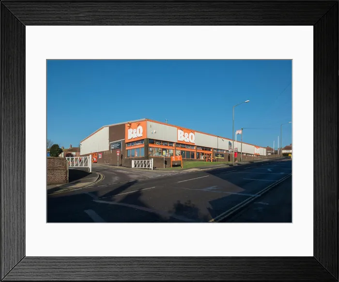 Framed Print : B&Q warehouse. Hastings. East Sussex. UK Framed Print : B&Q warehouse. Hastings. East Sussex. UK