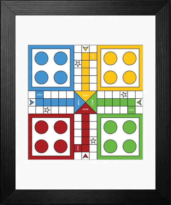 Framed Print : Ludo printable board game vector image Framed Print : Ludo printable board game vector image