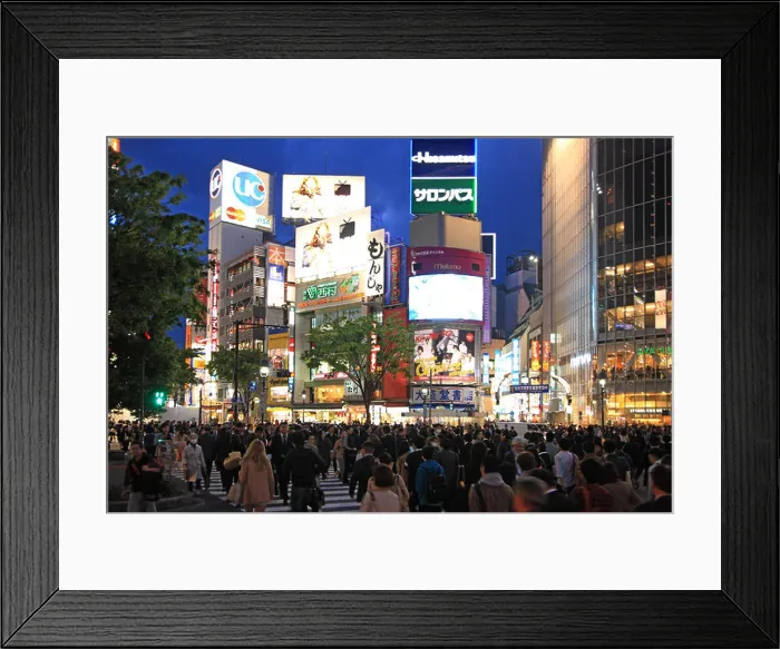 Framed Print : Japan, Tokyo, Shibuya crossing at dusk Framed Print : Japan, Tokyo, Shibuya crossing at dusk