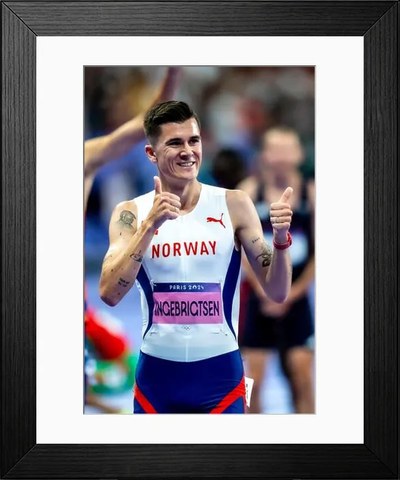 Framed Print : Jakob Ingebrigtsen (NOR), competes in the Men's 1500 semi-finals at the 2024 Olympic Summer Games Framed Print : Jakob Ingebrigtsen (NOR), competes in the Men's 1500 semi-finals at the 2024 Olympic Summer Games