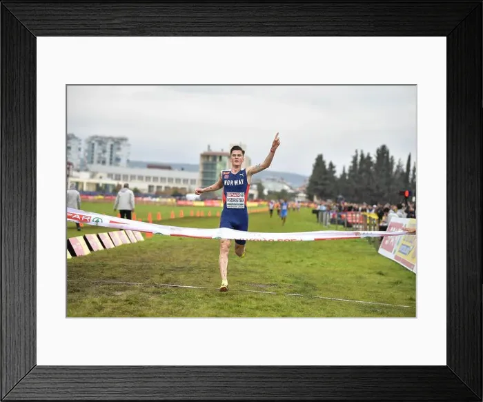 Framed Print : Jakob Ingebrigtsen of Norway senior men's race at the SPAR European Cross Country Championships