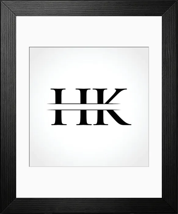 Framed Print : HK letter Type Logo Design vector Template. Abstract Letter HK logo Design Framed Print : HK letter Type Logo Design vector Template. Abstract Letter HK logo Design