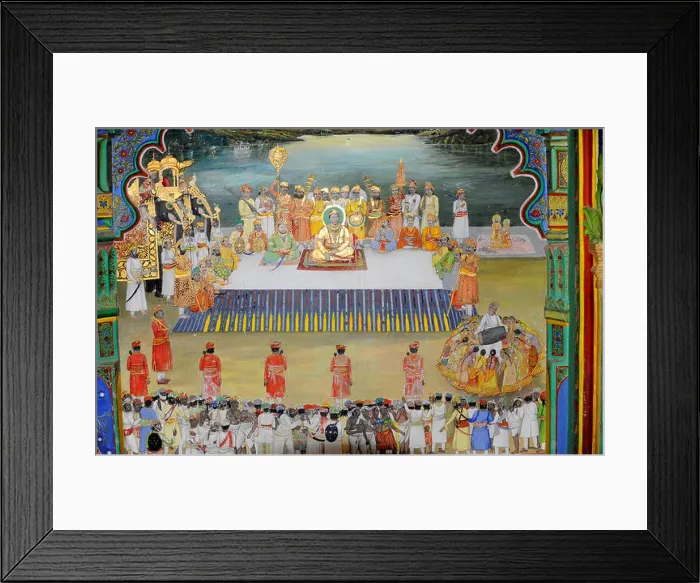 Framed Print : A fine example of wall painting in the Juna Mahal Palace in Dungarpur, Rajasthan, India Framed Print : A fine example of wall painting in the Juna Mahal Palace in Dungarpur, Rajasthan, India