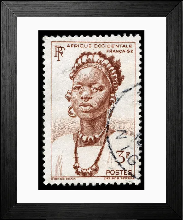Framed Print : Postage stamp from French West Africa issued in 1947 Framed Print : Postage stamp from French West Africa issued in 1947
