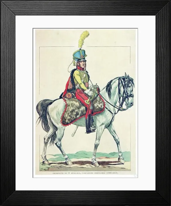 Framed Print : trompette du 9e régiment de hussards 1806 - 1812