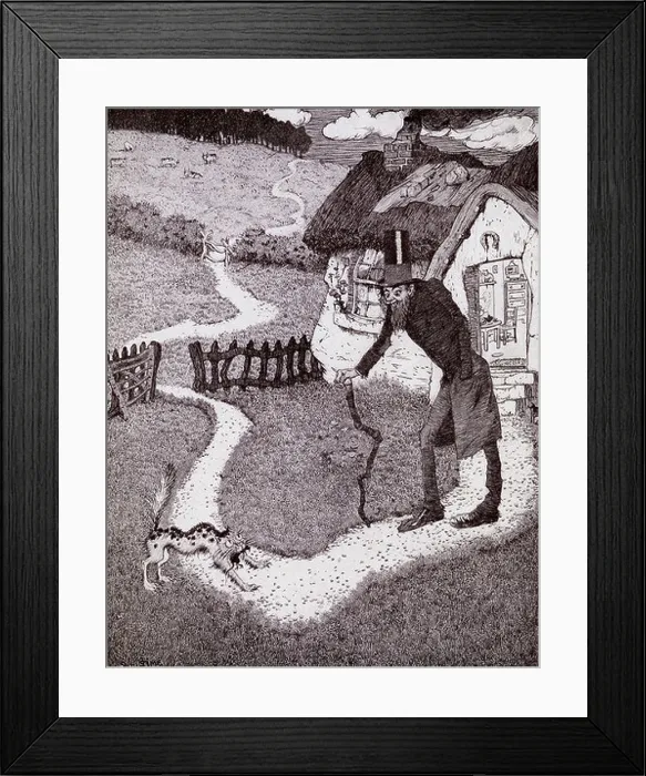 Framed Print : There Was A Crooked Man From the picture by Sidney H Sime from the book Princess Marie Josés Childrens Book published
