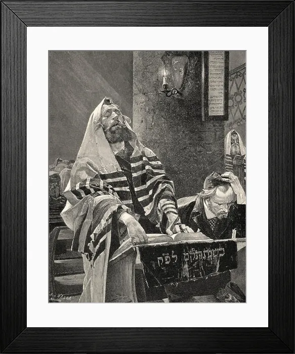 Framed Print : Cantor in a synagogue in Poland, c. 1890, after Grocholski Framed Print : Cantor in a synagogue in Poland, c. 1890, after Grocholski