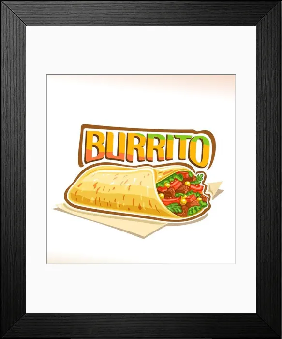 Framed Print : Vector poster for Mexican Burrito