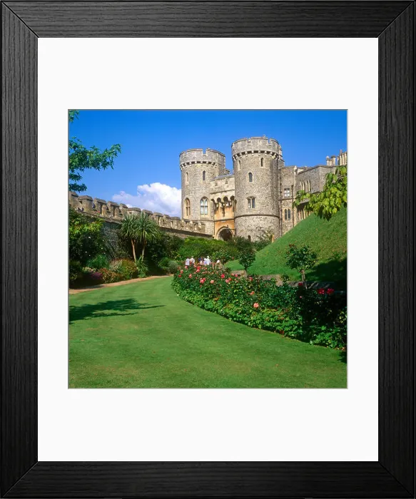 Framed Print : Moat Garden Norman Tower Windsor Castle Windsor Berkshire UK Framed Print : Moat Garden Norman Tower Windsor Castle Windsor Berkshire UK