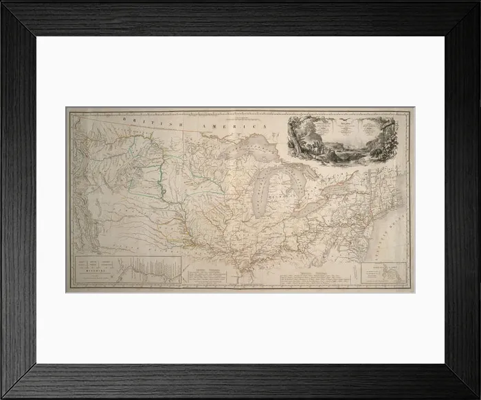 Framed Print : Missouri River Expedition Map, 1830s Framed Print : Missouri River Expedition Map, 1830s
