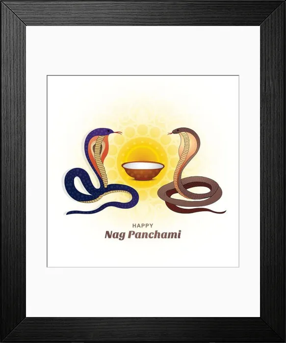 Framed Print : Happy nag panchami indian festival card illustration background Framed Print : Happy nag panchami indian festival card illustration background