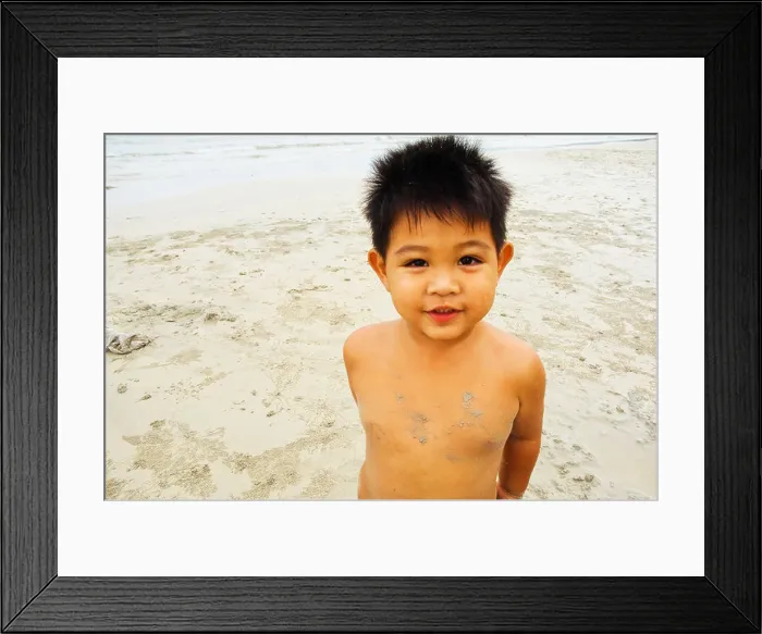 Framed Print : Thailand Koh Chang Elephant Island 3 year old Thai boy on beach Framed Print : Thailand Koh Chang Elephant Island 3 year old Thai boy on beach