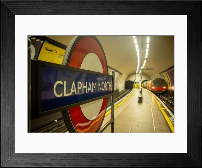 Framed Print : LONDON- 5 MARCH, 2024: Clapham North Underground Station on the Northern Line in SW London