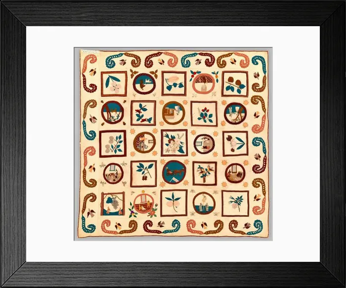 Framed Print : Emma Civey Stahl - Womens Rights Quilt - circa 1875 Framed Print : Emma Civey Stahl - Womens Rights Quilt - circa 1875