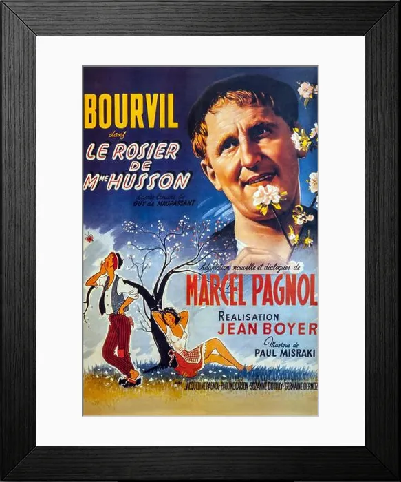 Framed Print : POSTER FOR THE FILM LE ROSIER DE MADAME HUSSON BY JEAN BOYER FILMED IN 1950 WITH BOURVIL AND DIALOGUES BY MARCEL Framed Print : POSTER FOR THE FILM LE ROSIER DE MADAME HUSSON BY JEAN BOYER FILMED IN 1950 WITH BOURVIL AND DIALOGUES BY MARCEL
