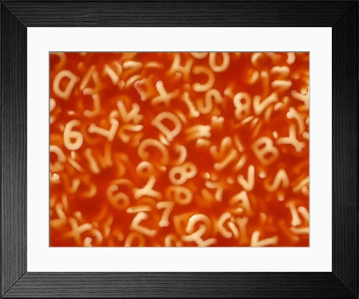Framed Print : Letter soup - ABC alphabet Framed Print : Letter soup - ABC alphabet