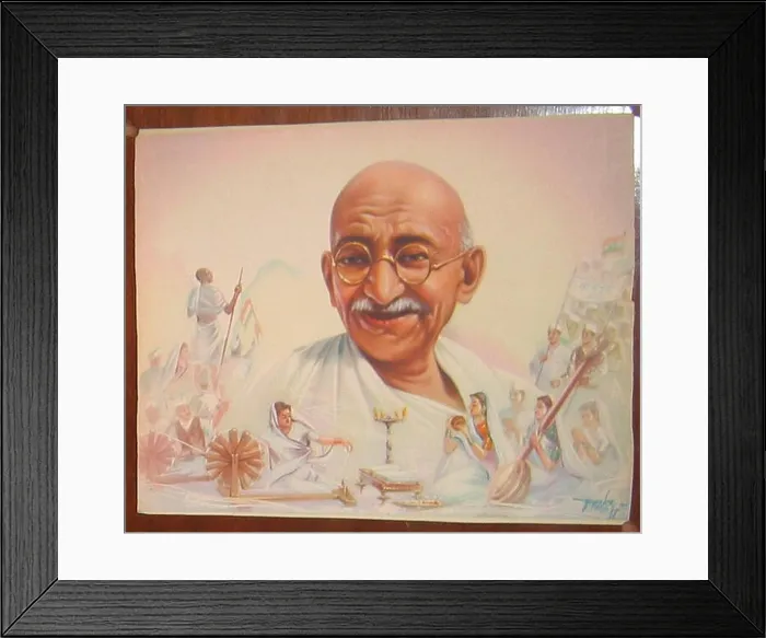 Framed Print : English: Mystical, cultural, and political domains merged in the figure of Gandhi Source: ebay