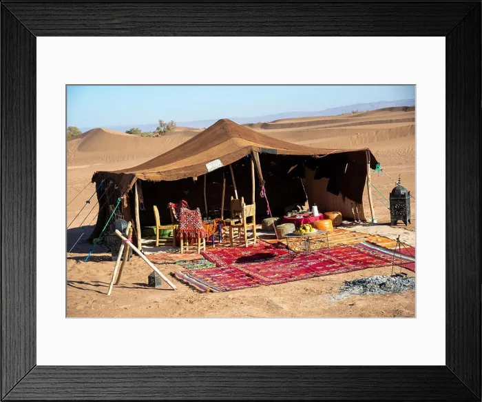 Framed Print : nomadic tent in desert of Morocco Framed Print : nomadic tent in desert of Morocco