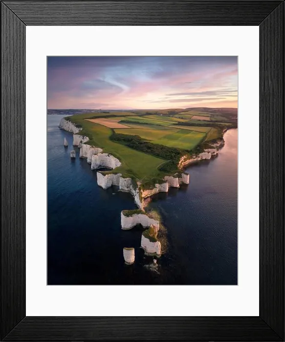 Framed Print : Aerial view of Old Harry Rocks (Jurassic Coast) Framed Print : Aerial view of Old Harry Rocks (Jurassic Coast)