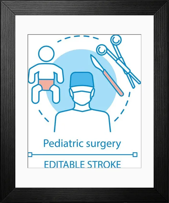 Framed Print : Pediatric surgery concept icon Framed Print : Pediatric surgery concept icon