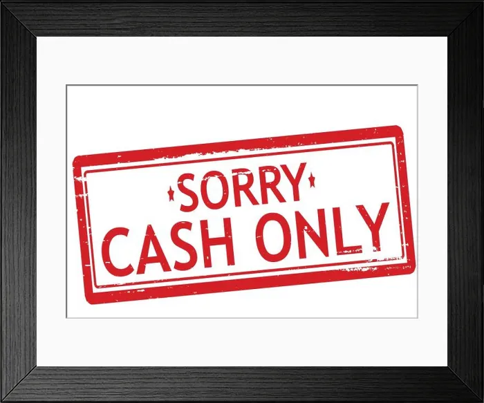 Framed Print : Cash only Rubber stamps with text cash only inside, vector illustration Framed Print : Cash only Rubber stamps with text cash only inside, vector illustration