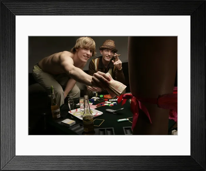 Framed Print : People playing strip poker Framed Print : People playing strip poker