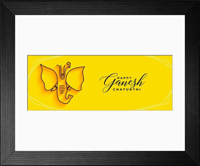 Framed Print : lord ganesha yellow banner for ganesh chaturthi festival Framed Print : lord ganesha yellow banner for ganesh chaturthi festival