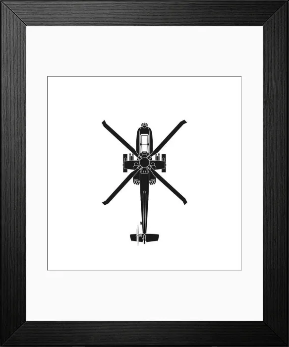 Framed Print : Realistic vector icon military attack helicopter military air forces of the United States. Apache. Top view Framed Print : Realistic vector icon military attack helicopter military air forces of the United States. Apache. Top view