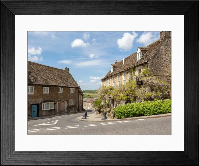 Framed Print : Historic stone buildings in village of Norton St Philip, Somerset, England, UK Framed Print : Historic stone buildings in village of Norton St Philip, Somerset, England, UK