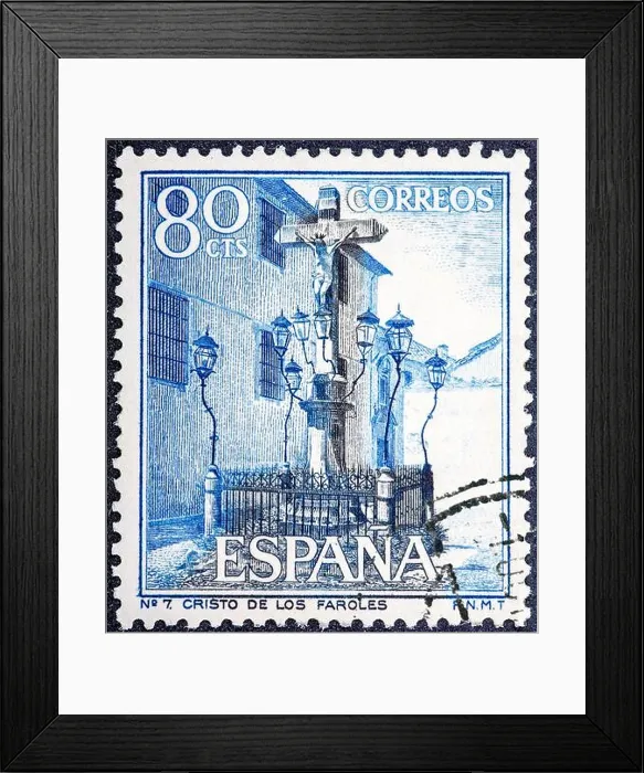 Framed Print : SPAIN - CIRCA 1964: A stamp printed in Spain shows Christ of the Lanterns, Cordoba, circa 1964 Framed Print : SPAIN - CIRCA 1964: A stamp printed in Spain shows Christ of the Lanterns, Cordoba, circa 1964